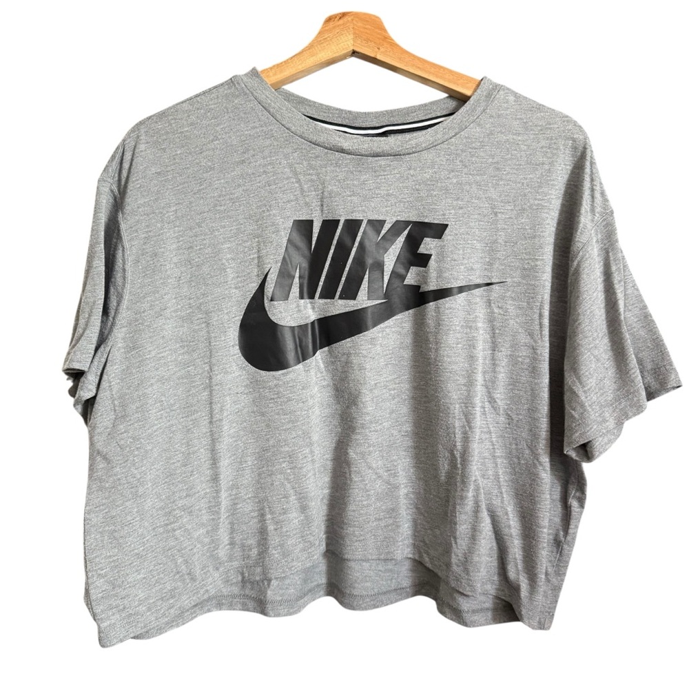 Nike Gray Swoosh Sportswear Crop Top Womens XL